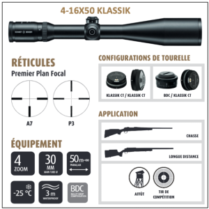 Lunettes de chasse klassik Schmidt et Bender 4-16x50